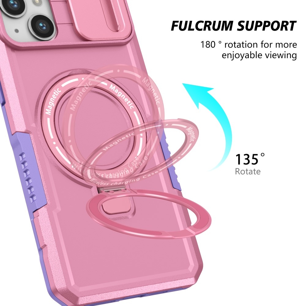 Fulcrum tartós borító kameravédelemmel és MagSafe funkcióval iPhone 14 készülékhez - lila/rózsaszín
