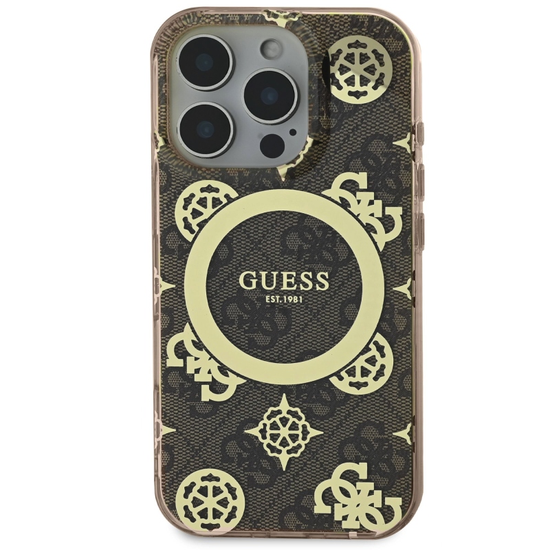 Guess IML 4G Peony MagSafe hátlap iPhone 16 Pro barna színű iPhone 16 Pro készülékre