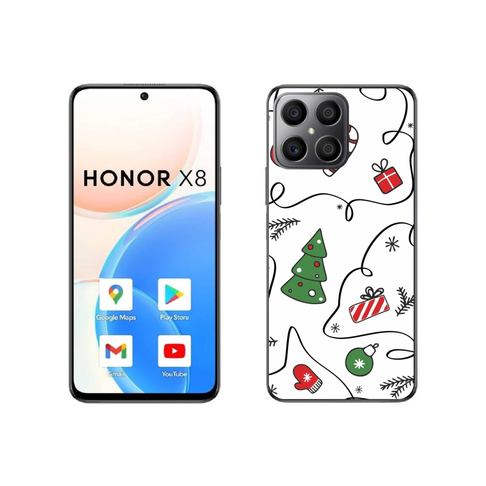 Gél borító mmCase a Honor X8 4G készülékhez - karácsonyi motívumok