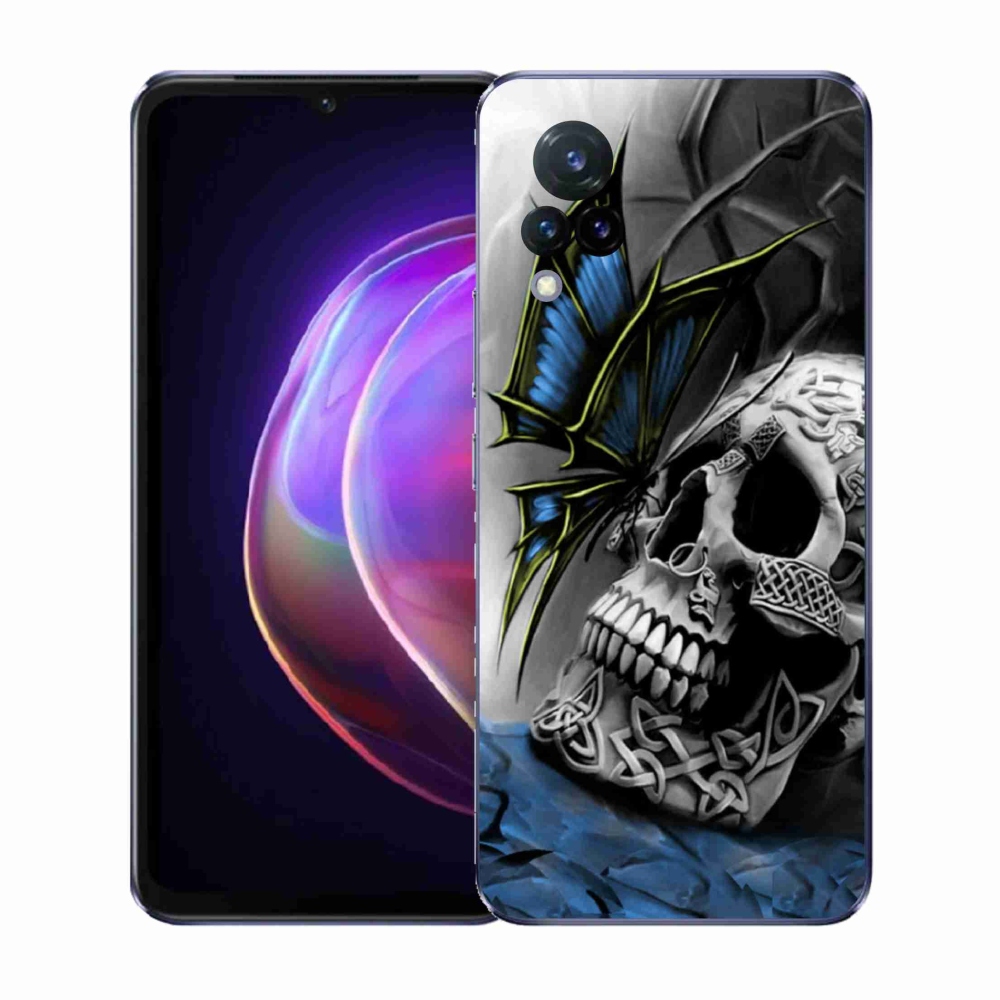 Gél borítás mmCase a Vivo V21 4G/5G-n - pillangó és koponya