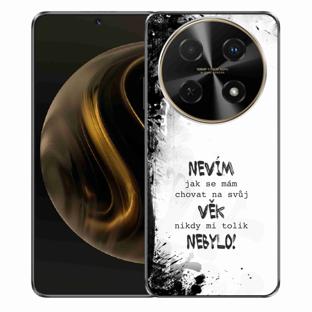 Gél borító mmCase a Huawei Nova 12i készülékhez - vicces szöveg 14 fehér háttér