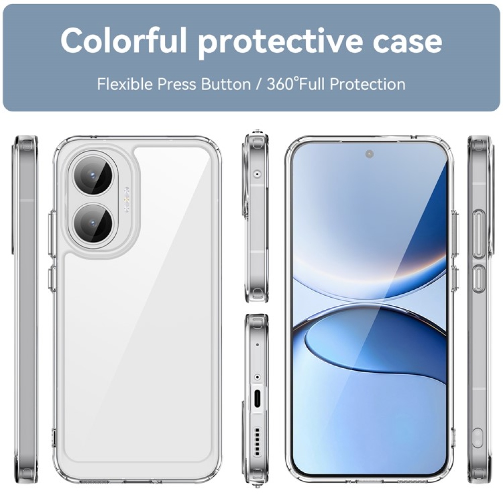 Gél tok rögzített hátlappal a Xiaomi Poco F7 5G-n - átlátszó