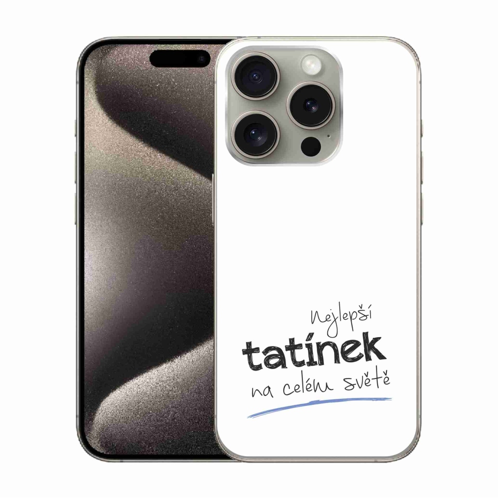 Gél borítás mmCase iPhone 15 Pro készülékhez - Best Daddy 4 fehér háttér
