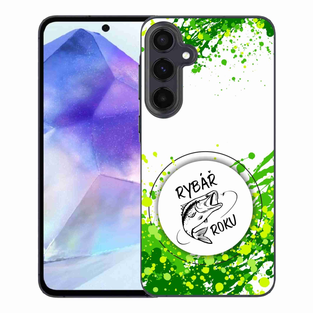 Gél borító mmCase Samsung Galaxy A55 5G - az év horgásza fehér háttérrel
