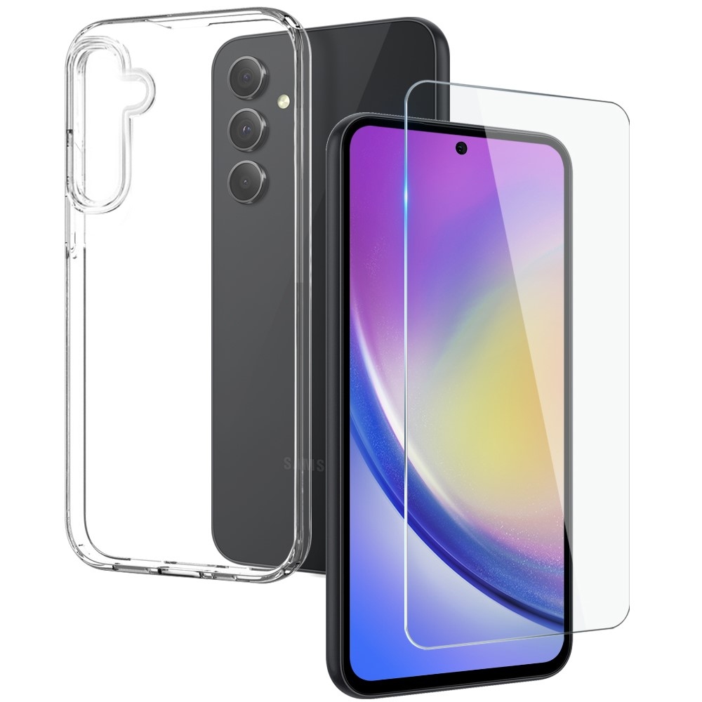 NORTHJO átlátszó zselés tok + edzett üveg Samsung Galaxy A35 5G - átlátszó