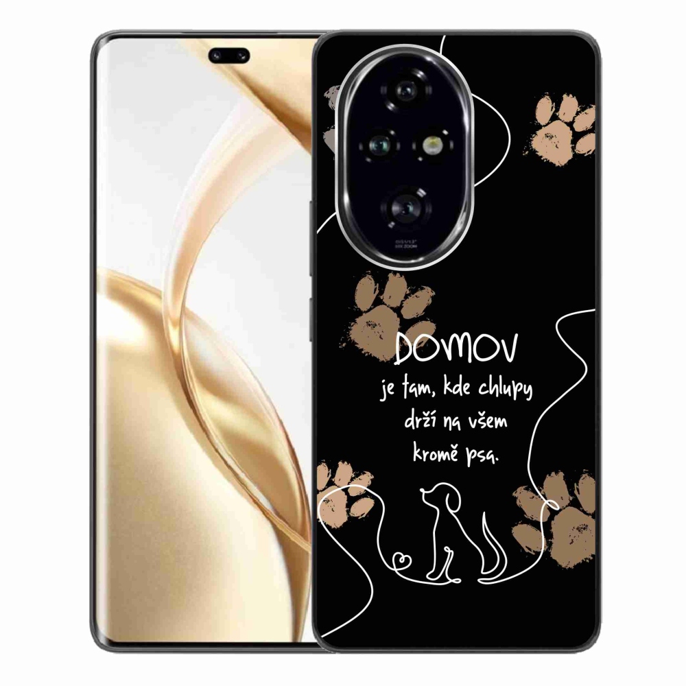 Zselés borítás mmCase a Honor 200 Pro 5G készülékhez - kutya motívum fekete háttérrel