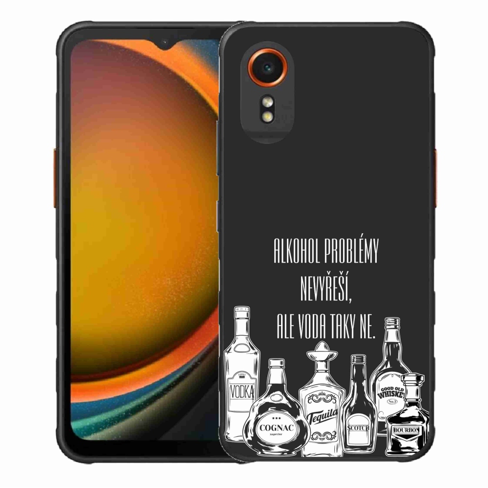 Gél borító mmCase Samsung Galaxy Xcover 7 - vicces szöveg fekete háttérrel