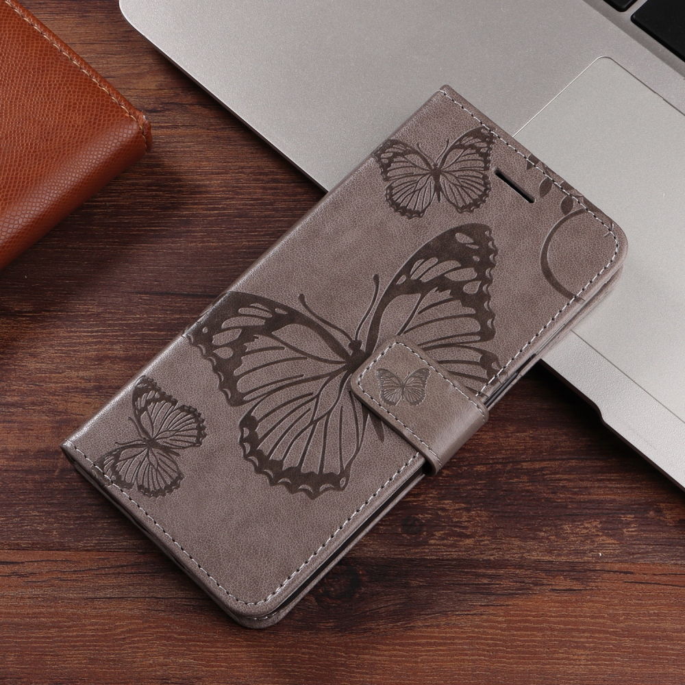 Nagy pillangó könyv tok Xiaomi Redmi 15C 4G/5G (173mm) - szürke