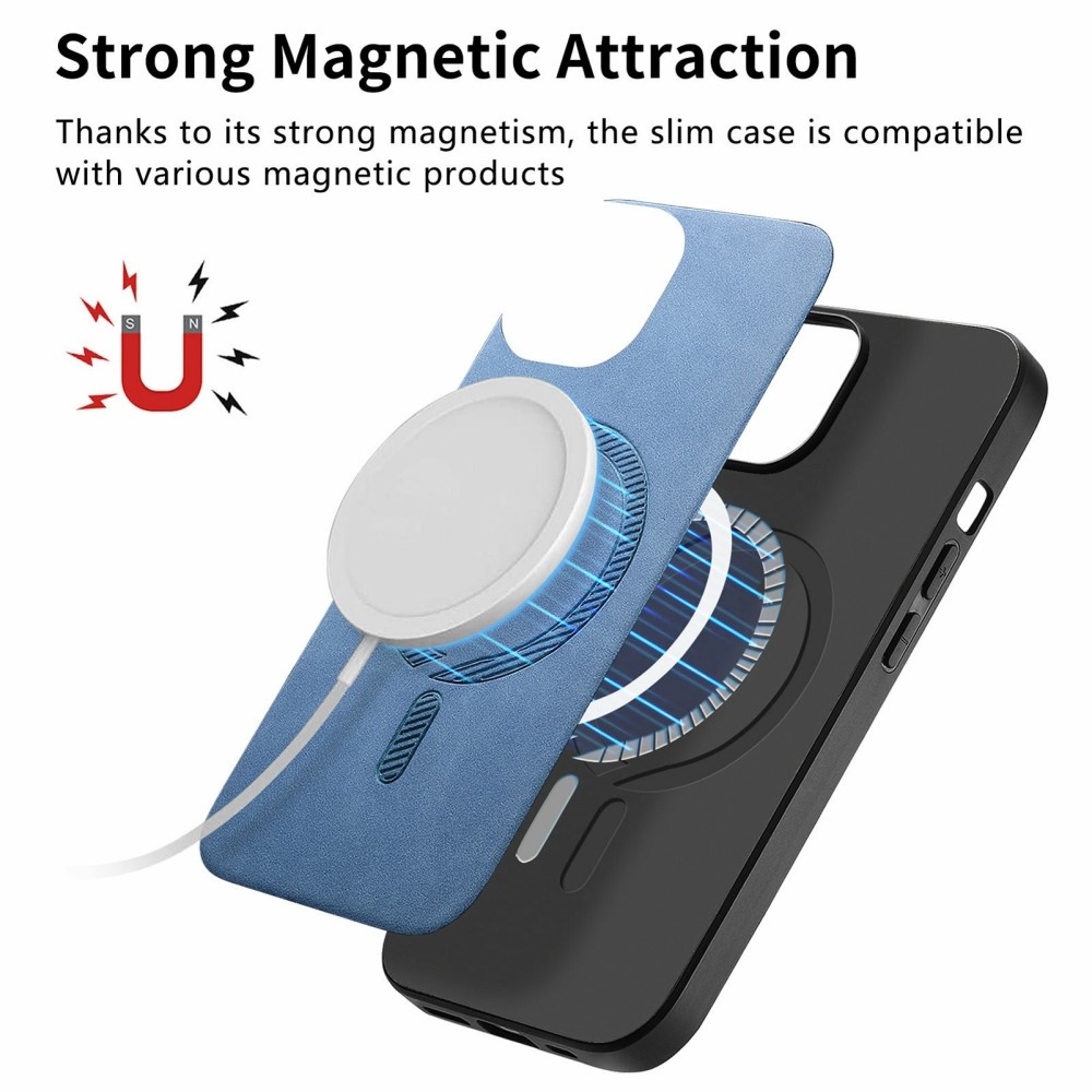 Skiny zselés tok műbőrrel és MagSafe támogatással Samsung Galaxy A06 4G készülékhez - kék