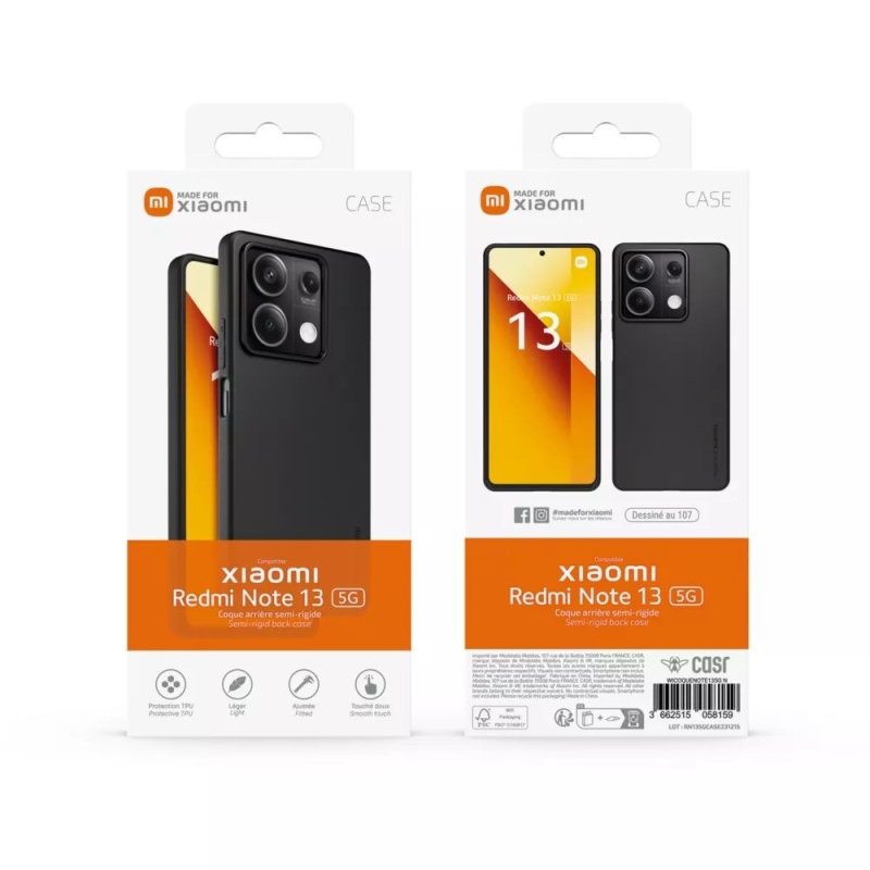 Készült Xiaomi TPU borító Xiaomi Redmi Note 13 5G Fekete