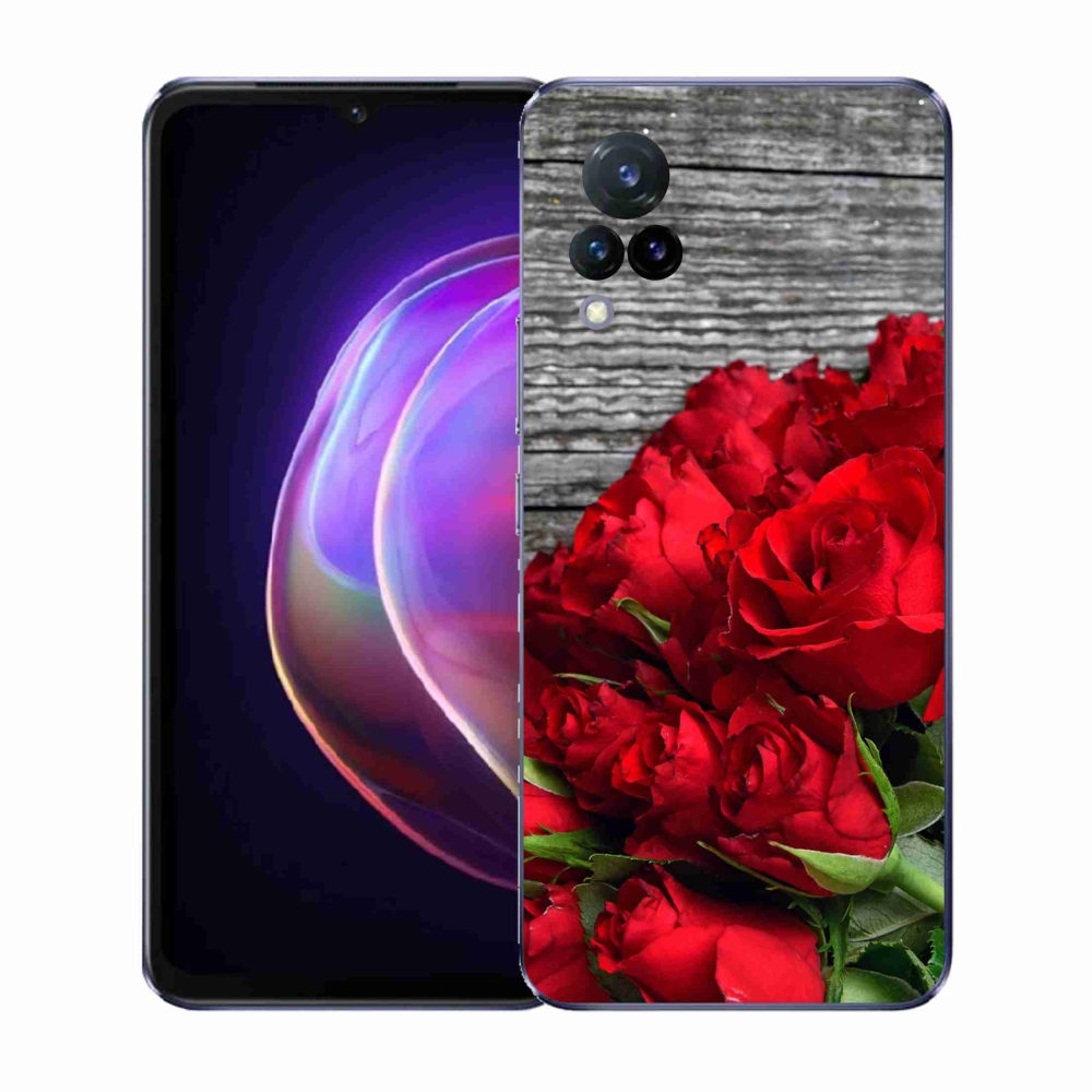 Gél borító mmCase a Vivo V21 4G/5G készülékre - piros rózsa