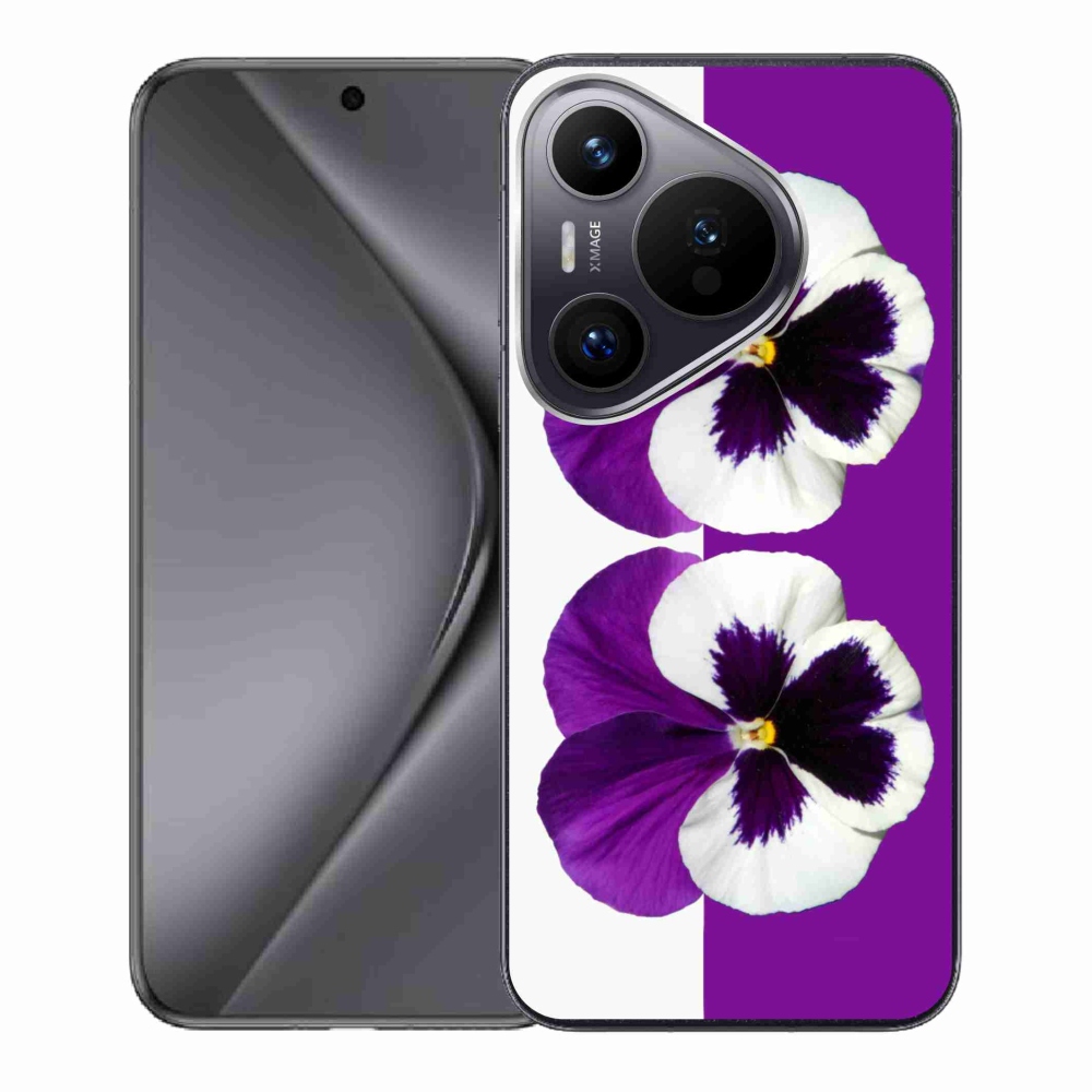 Zselés borító mmCase a Huawei Pura 70 készülékhez - lila és fehér virág