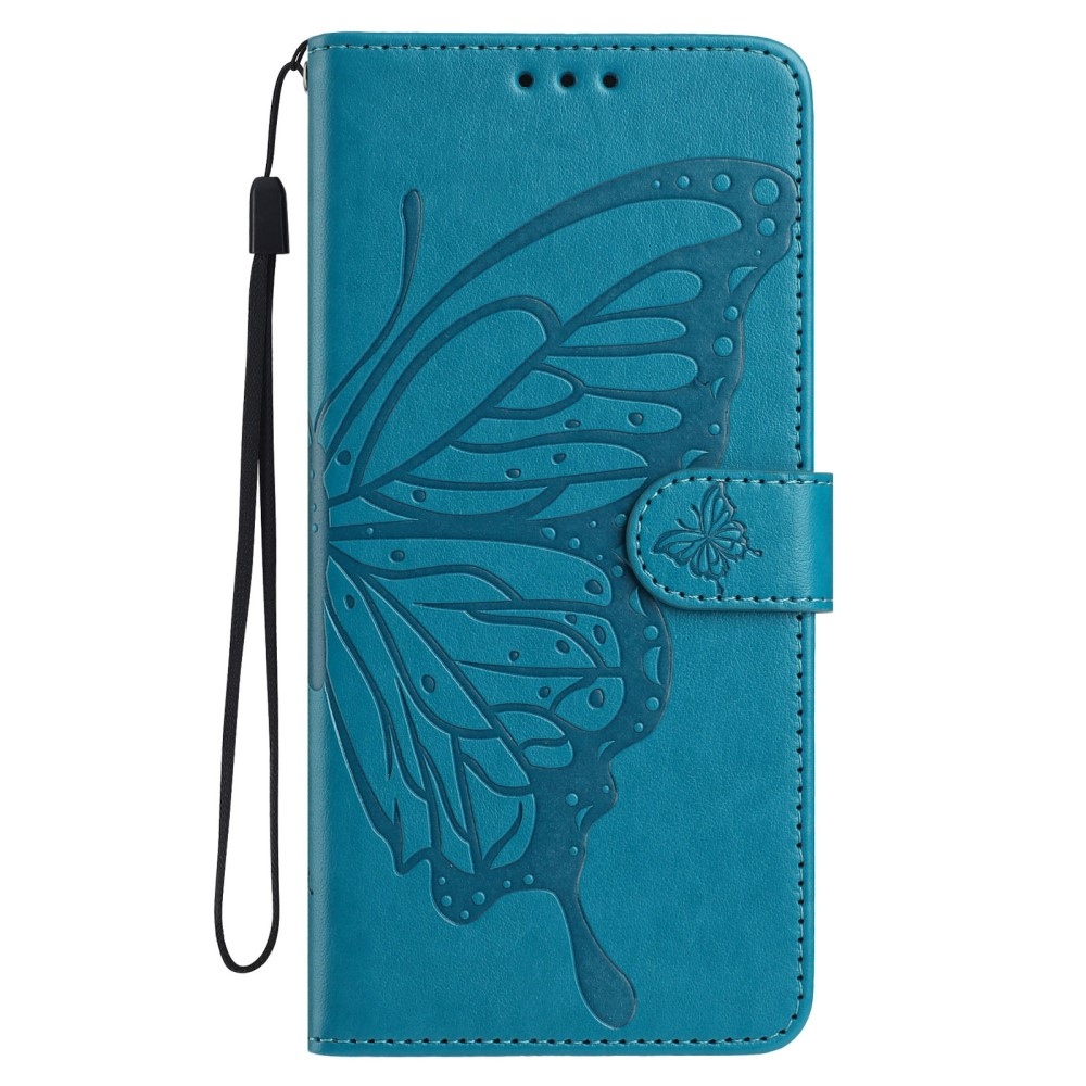 Virágos pillangó könyv tok Xiaomi Redmi A5 (171.7x77.8x8.3mm) számára - kék