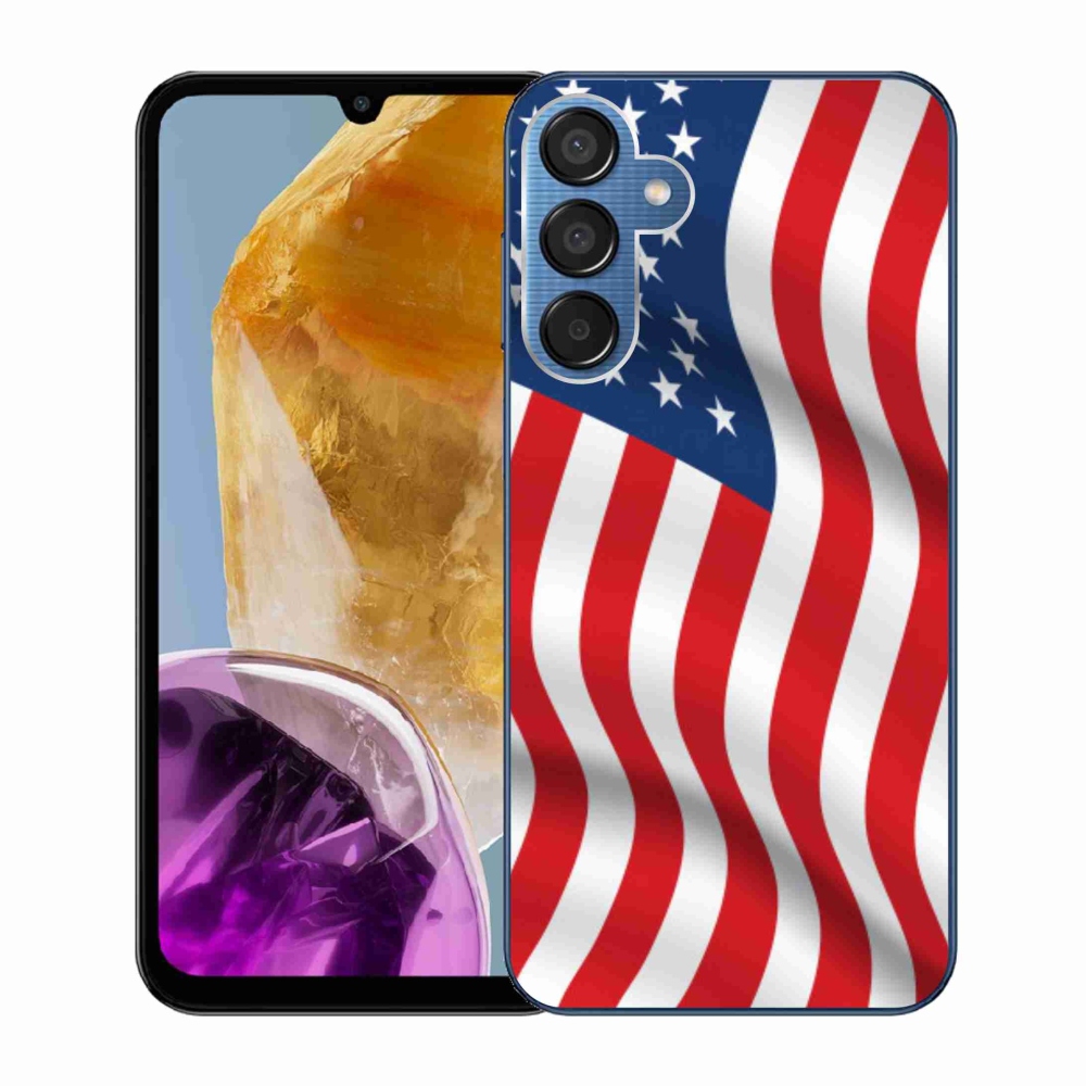 Gél védőhuzat mmCase Samsung Galaxy M15 5G - amerikai zászlóhoz