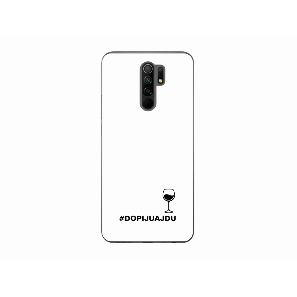 Gél borítás mmCase a Xiaomi Redmi 9-hez - bor motívum fehér háttérrel