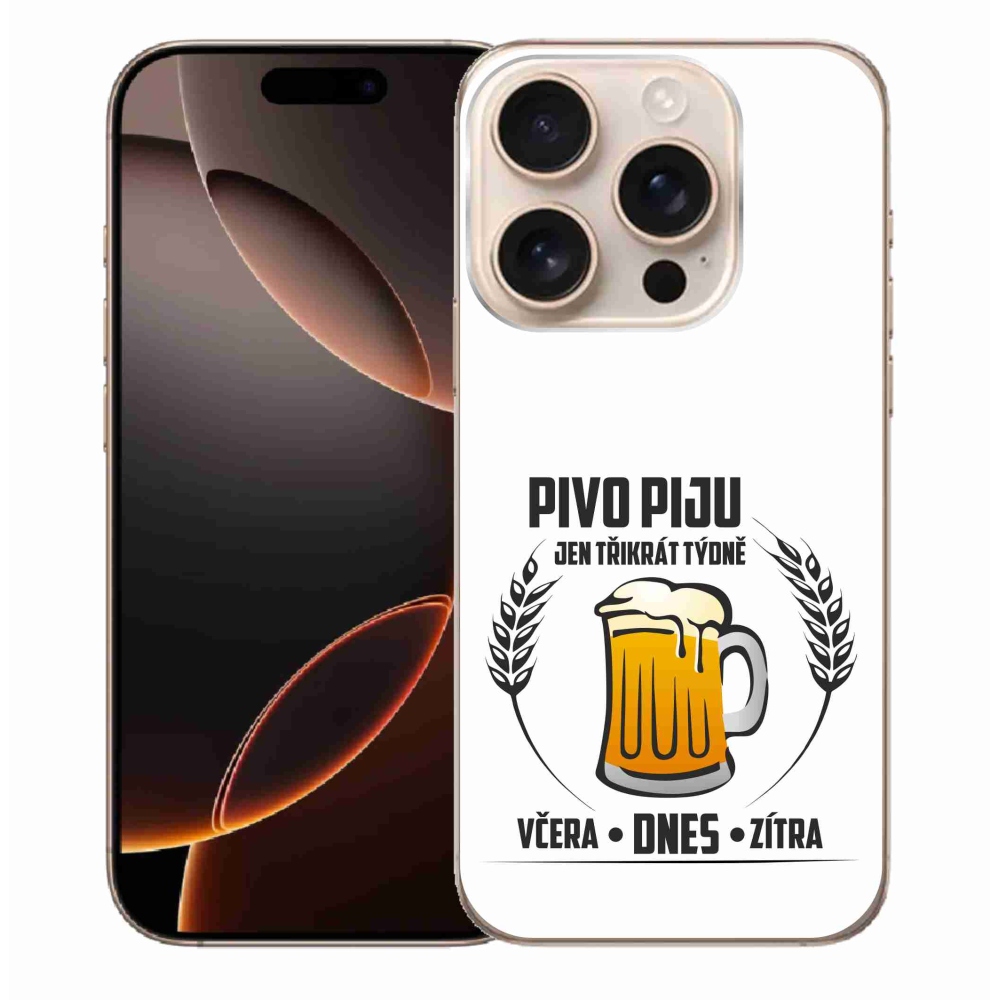 Gél borítás mmCase iPhone 16 Pro Max készülékhez - sör motívum fehér háttér