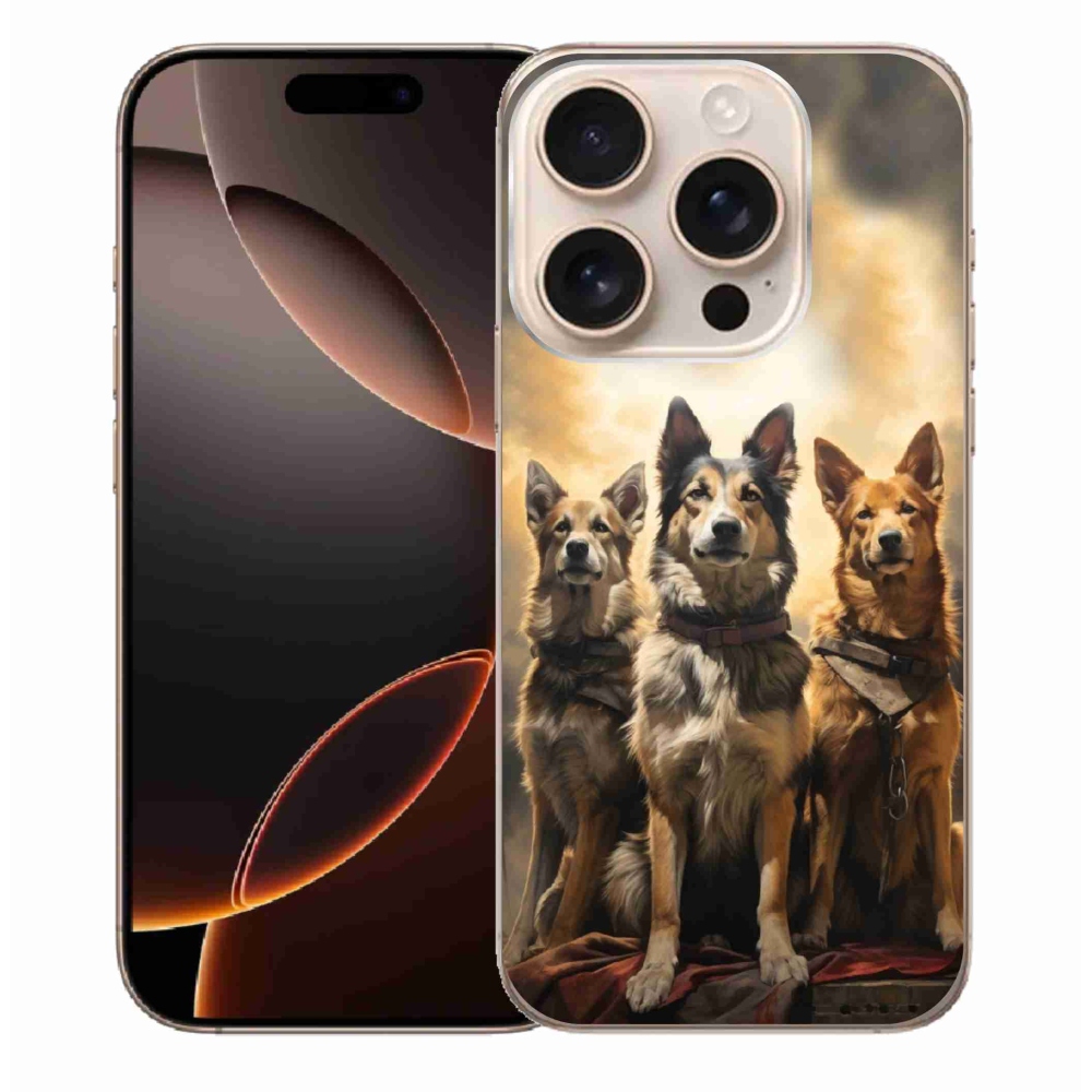 Zselés borítás mmCase iPhone 16 Pro Max készülékhez - három kutya