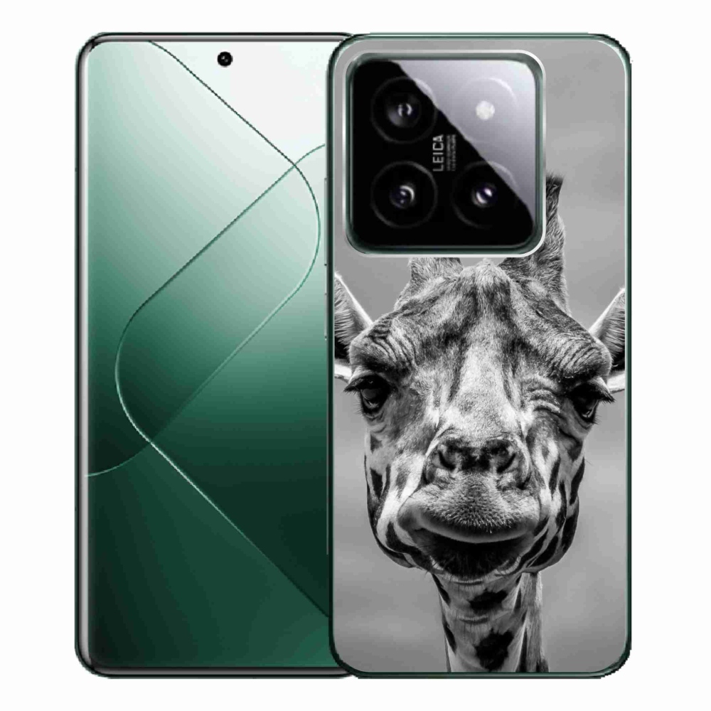 Zselés borítás mmCase a Xiaomi 14 Pro-hoz - fekete-fehér zsiráf