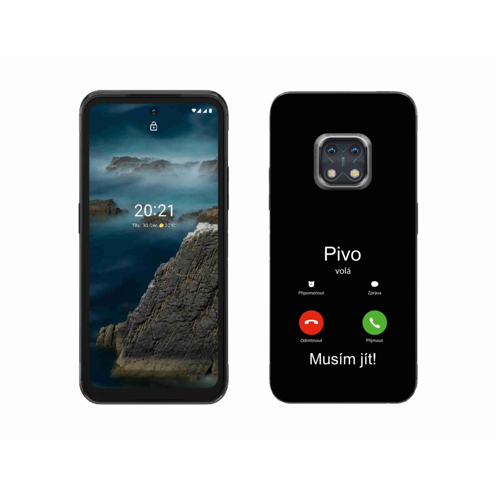 Zselés borítás mmCase a Nokia XR20 készülékhez - sörhívások fekete háttérrel