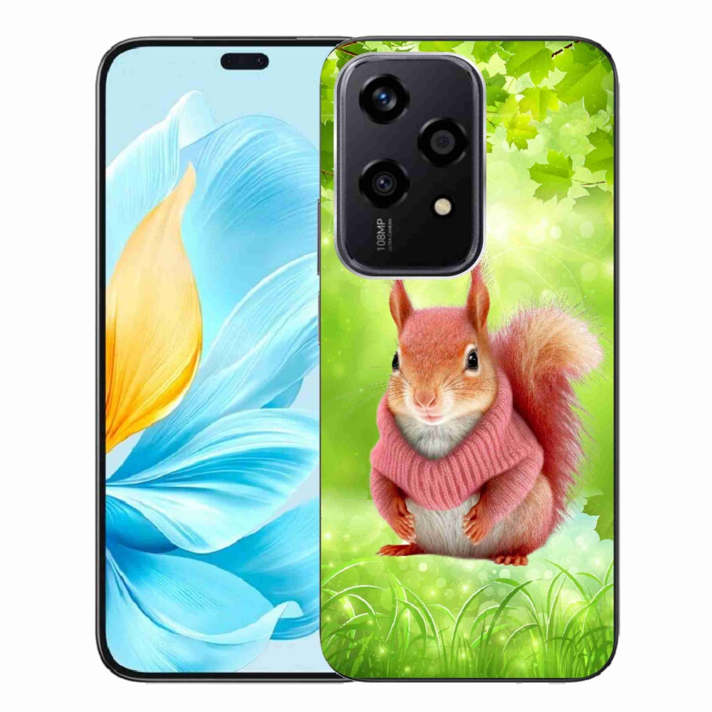 Zselés borítás mmCase a Honor 200 Lite 5G számára - mókus pulóverben