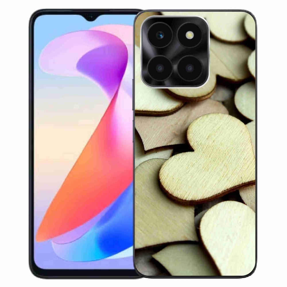 Zselés borítás mmCase a Honor X6a számára - fából készült szívek