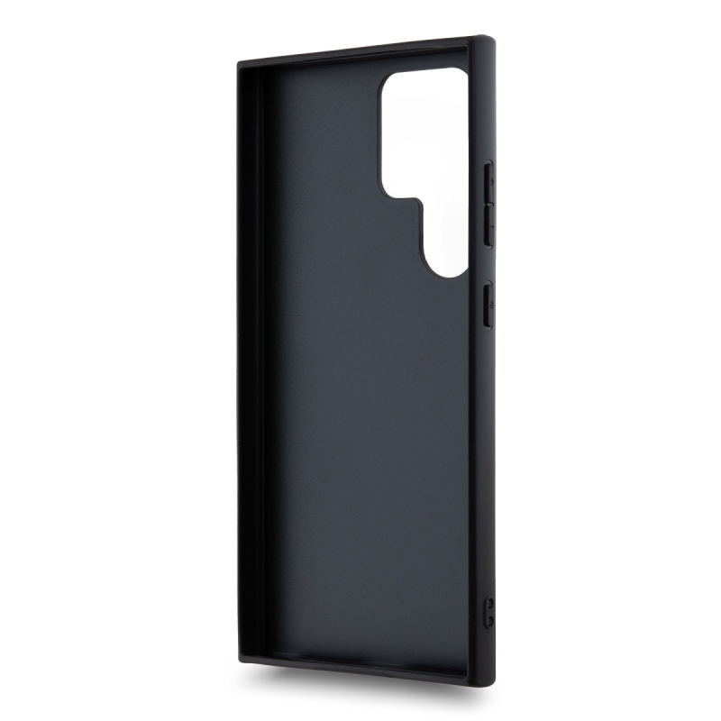 DKNY PU bőr kockás mintás és csíkos hátlapi borító Samsung Galaxy S24 Ultra fekete