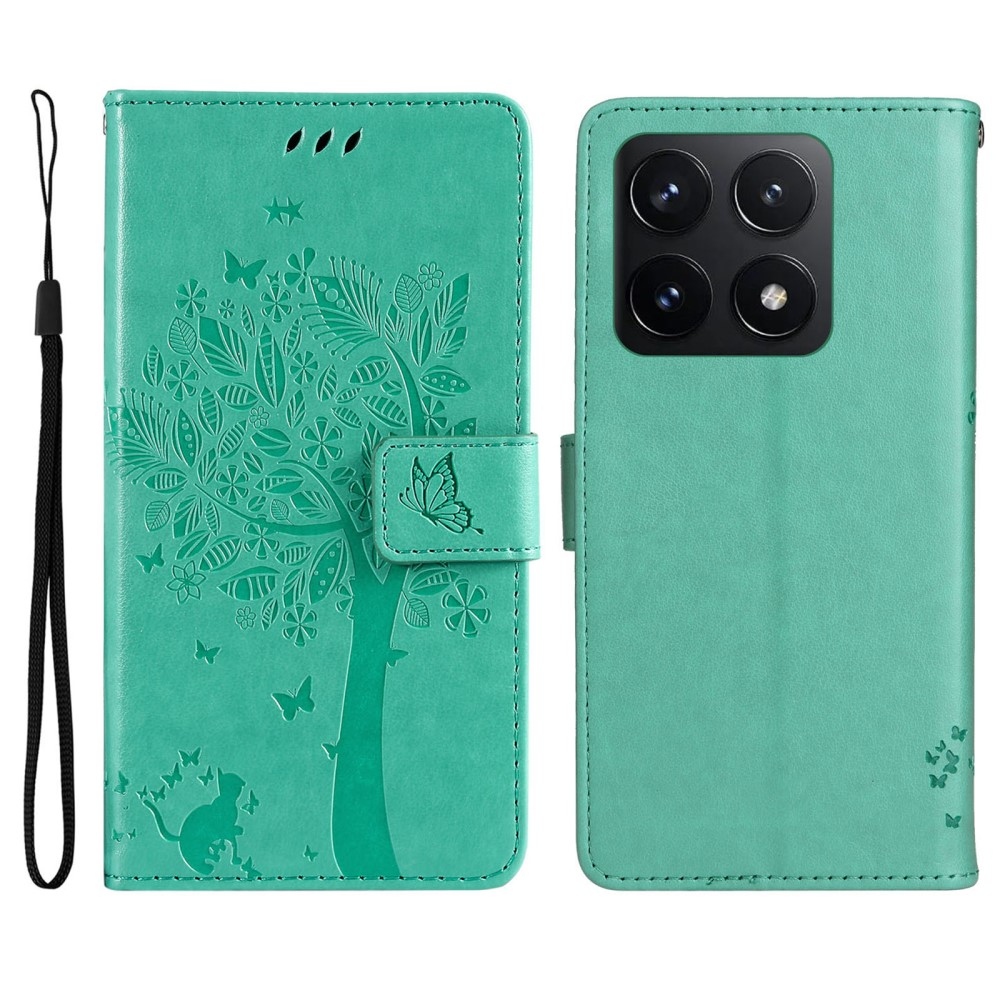 Fák könyve tok Xiaomi 14T - teal - teal - kék színű