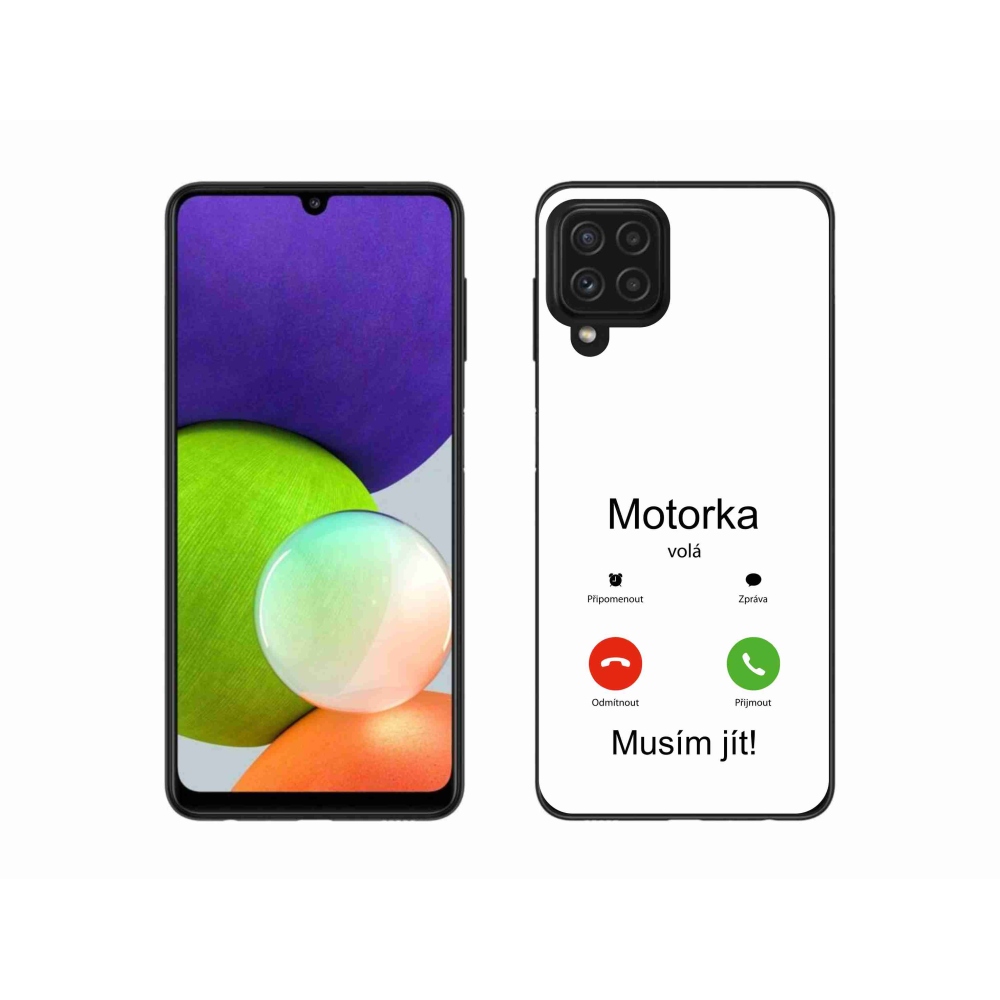 Gél borítás mmCase Samsung Galaxy A22 4G - motoros hívások fehér háttérrel