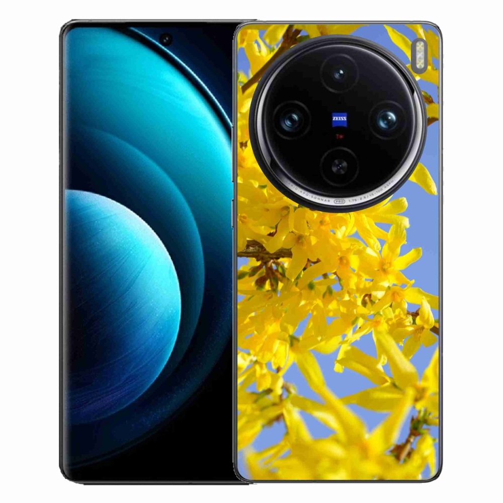Zselés borítás mmCase Vivo X100 Pro 5G - sárga virágokhoz
