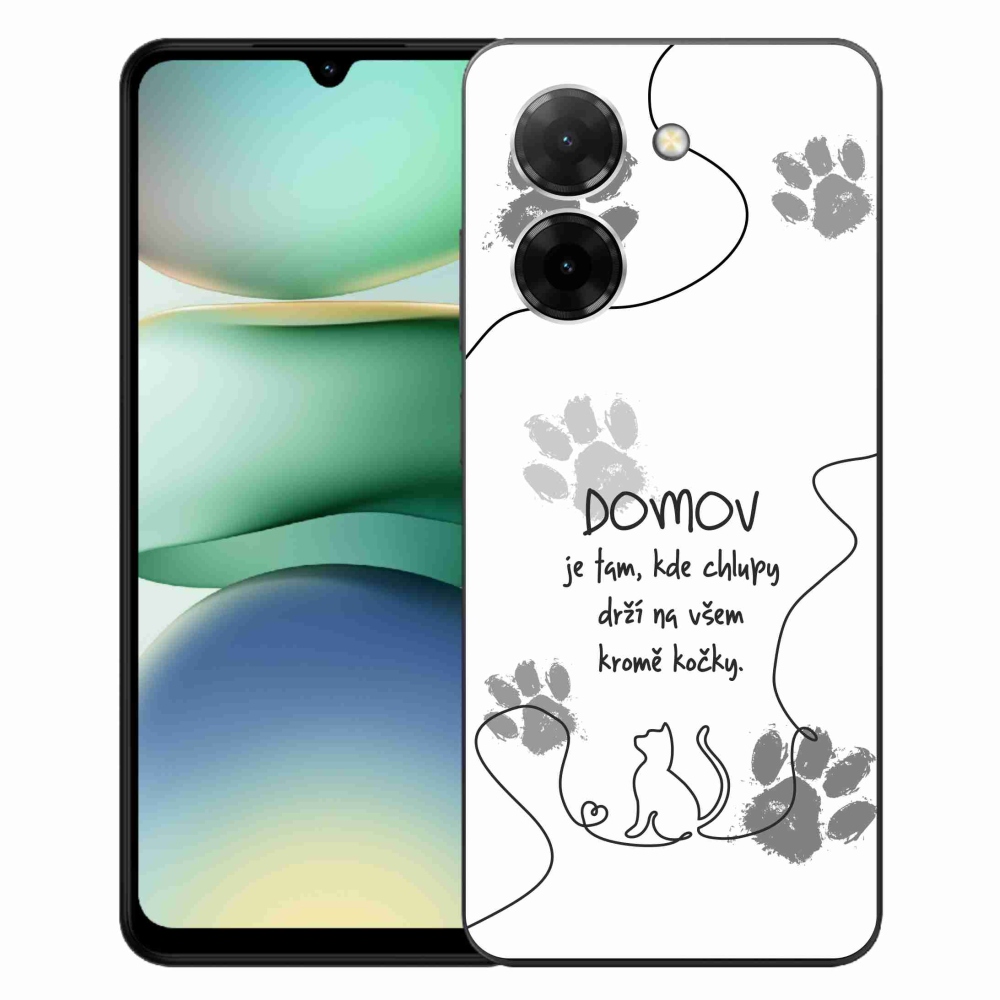 Gél borító mmCase a Xiaomi Redmi A5 (171.7x77.8x8.3mm) - macska motívum fehér háttérrel