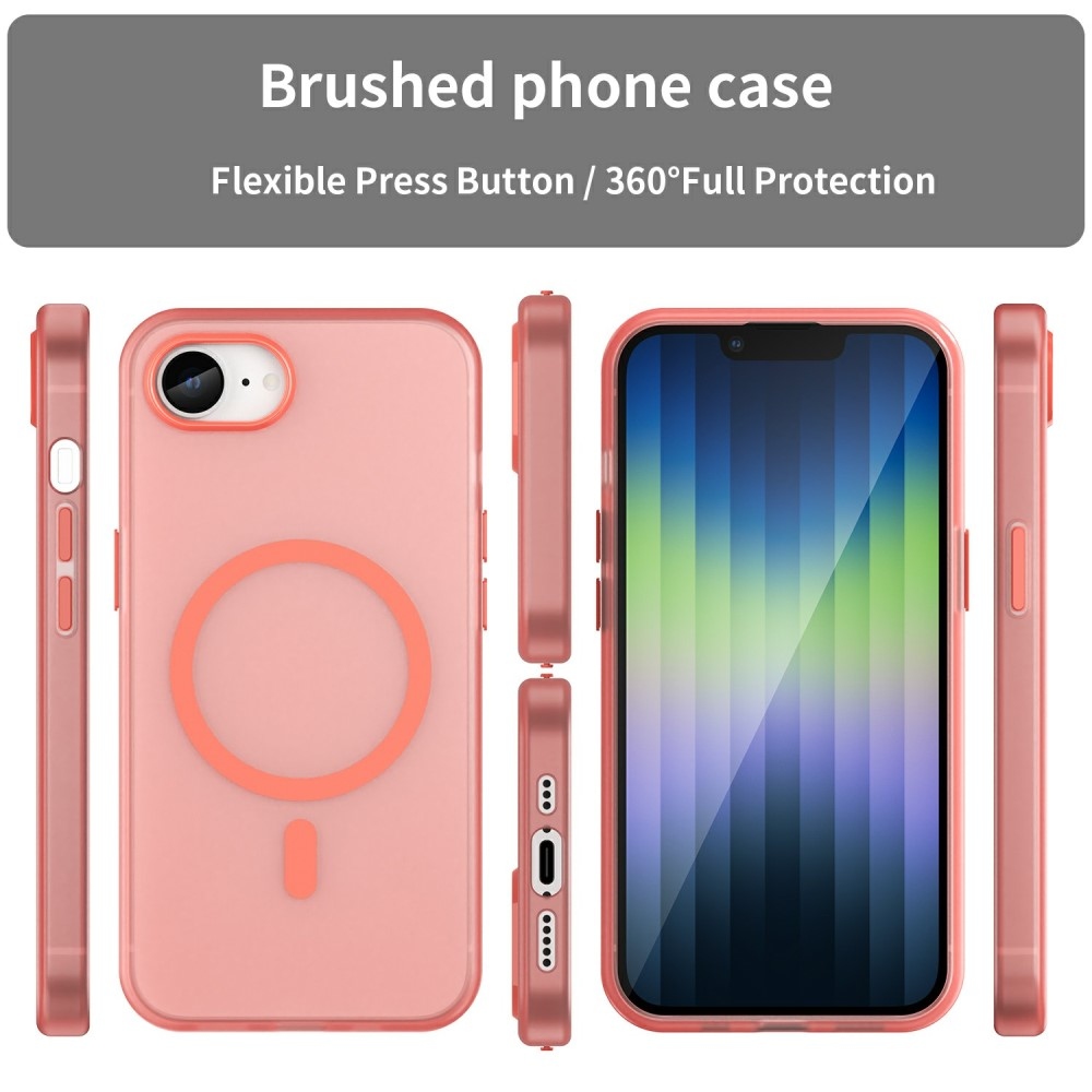 Frost zselés tok MagSafe támogatással iPhone 16e készülékhez - piros