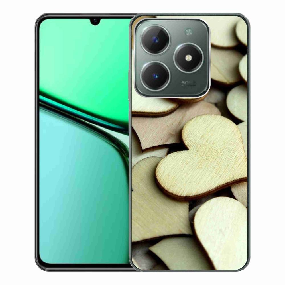 Gél borító mmCase a Realme C61 készülékhez - fából készült szívek