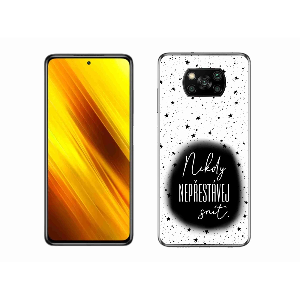 Gél borítás mmCase a Xiaomi Poco X3 Pro számára - idézet 1 fekete és fehér háttérrel