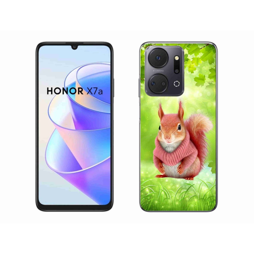 Zselés borítás mmCase a Honor X7a számára - mókus pulóverben