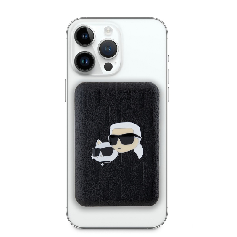 Karl Lagerfeld dombornyomott K&CH Heads MagSafe Powerbank 5000mAh Fekete