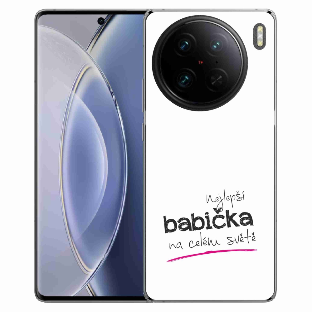 Gel Cover mmCase Vivo X90 Pro - Legjobb nagyi 4 fehér háttérrel