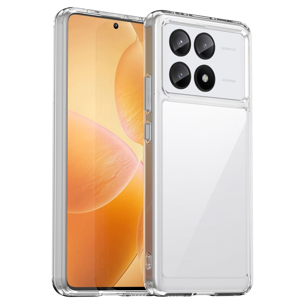 Gél tok kemény hátlappal a Xiaomi Poco X6 Pro 5G számára - átlátszó