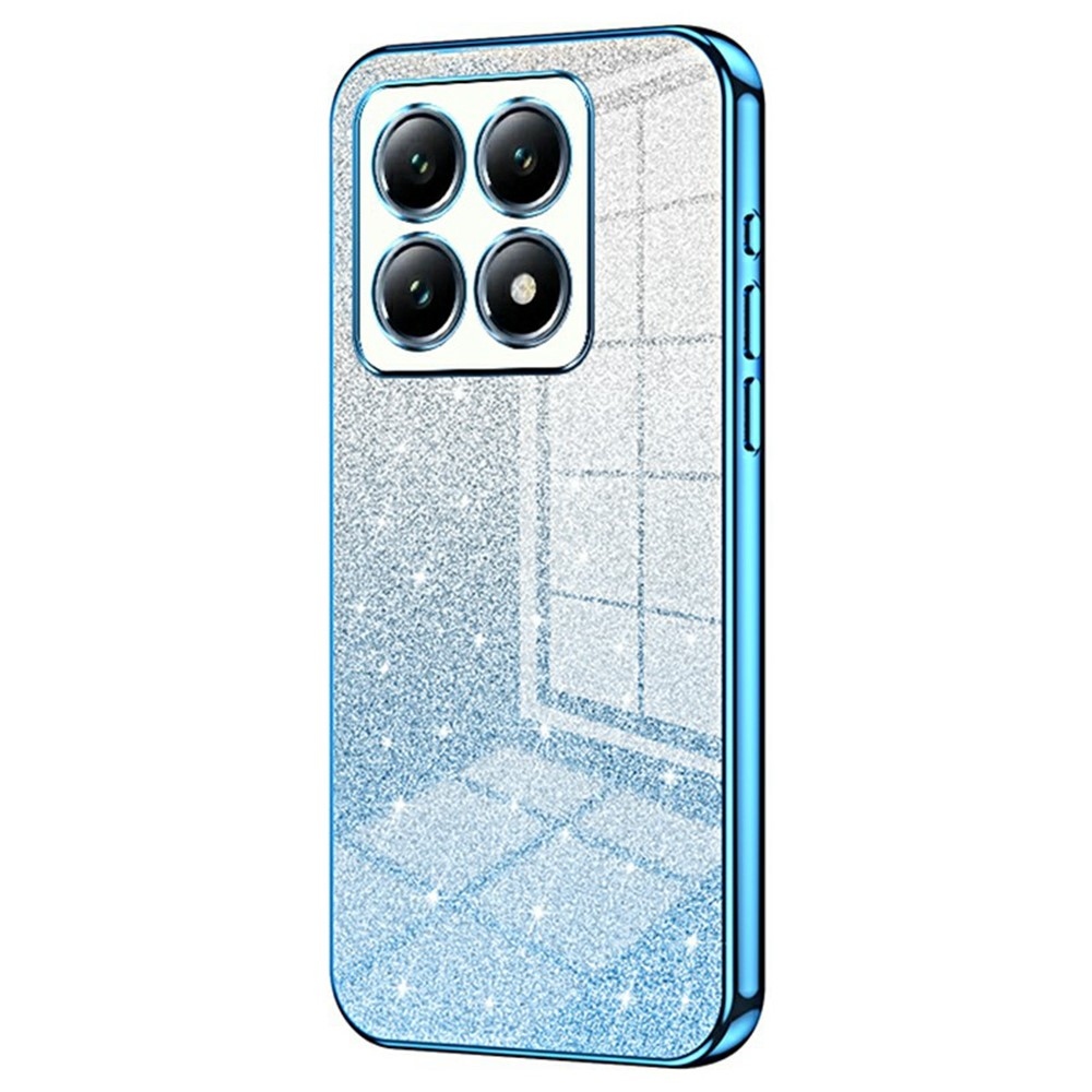 Vágott zselés csillogó tok a Xiaomi 14T Pro-hoz - kék