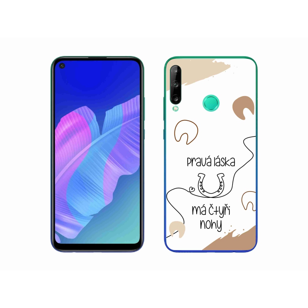 Gél borító mmCase a Huawei P40 Lite E készülékhez - ló motívum fehér háttérrel