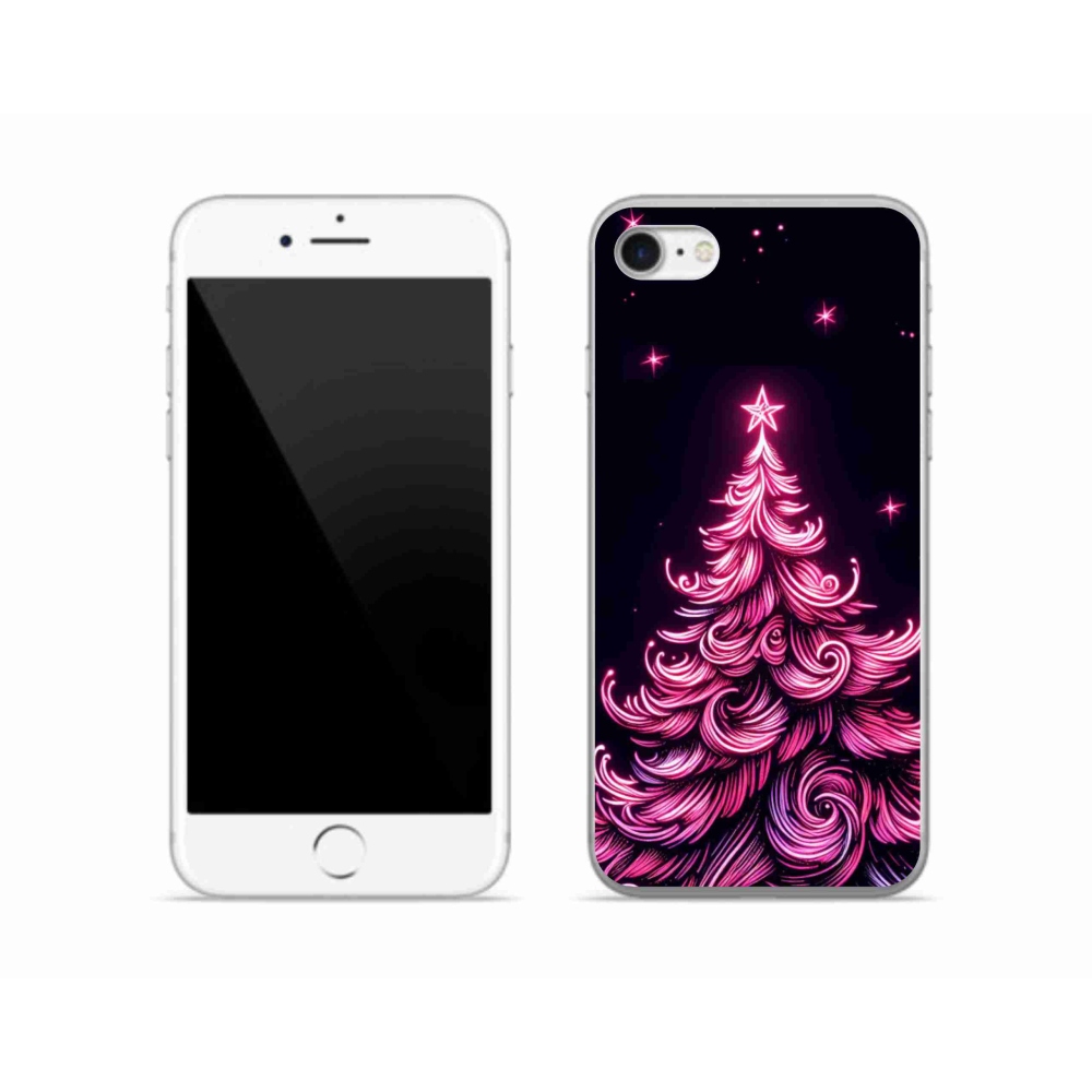 Zselés borítás mmCase iPhone SE (2020) - neon karácsonyfa 2
