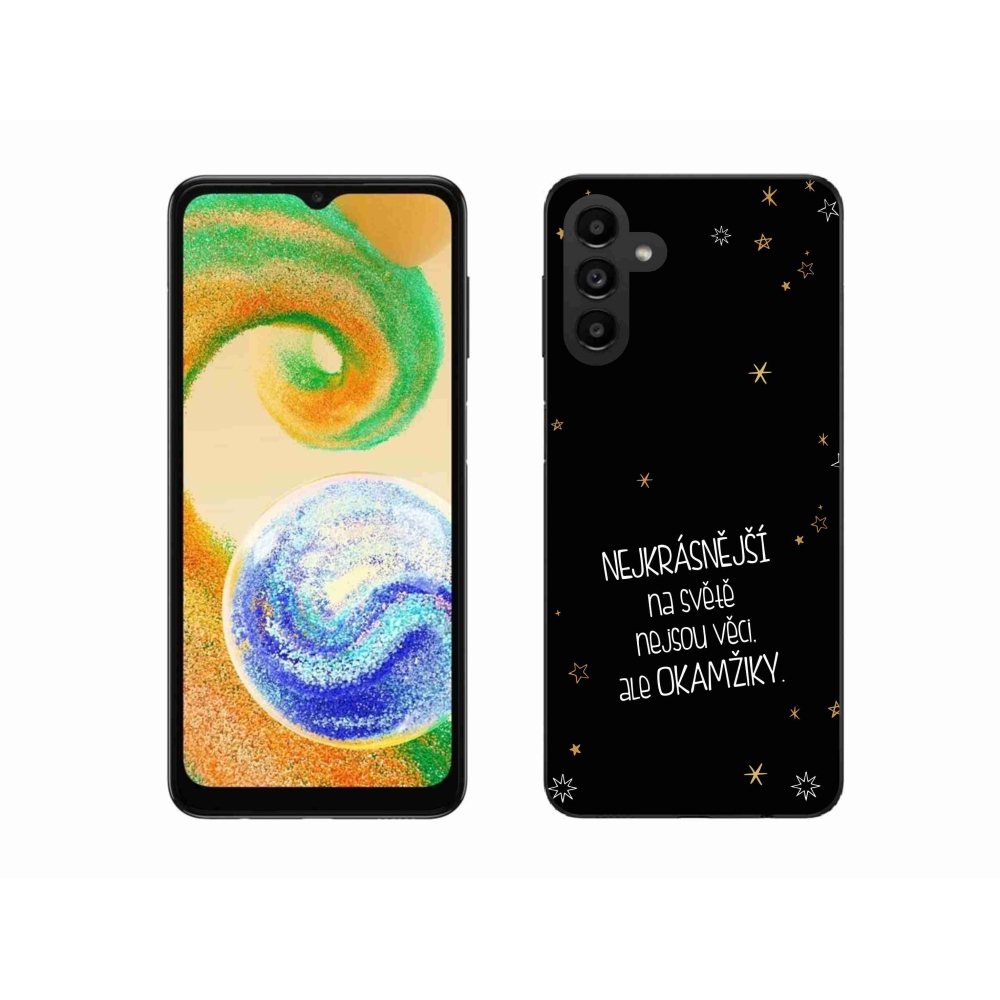 Gél borító mmCase Samsung Galaxy A04s (164.7x76.7x9.1mm) - idézem 4 fekete háttérrel