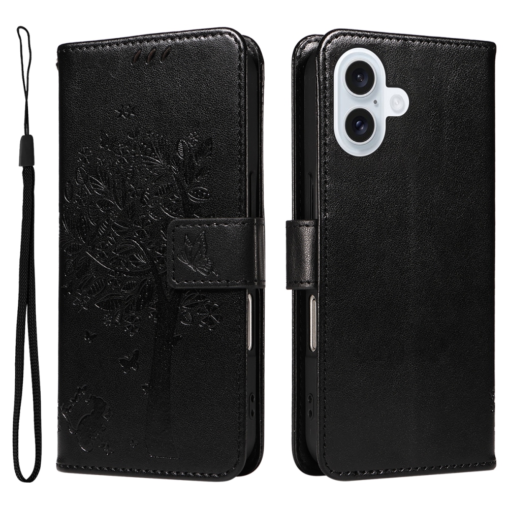 Fák könyvtáska iPhone 17-hez - fekete