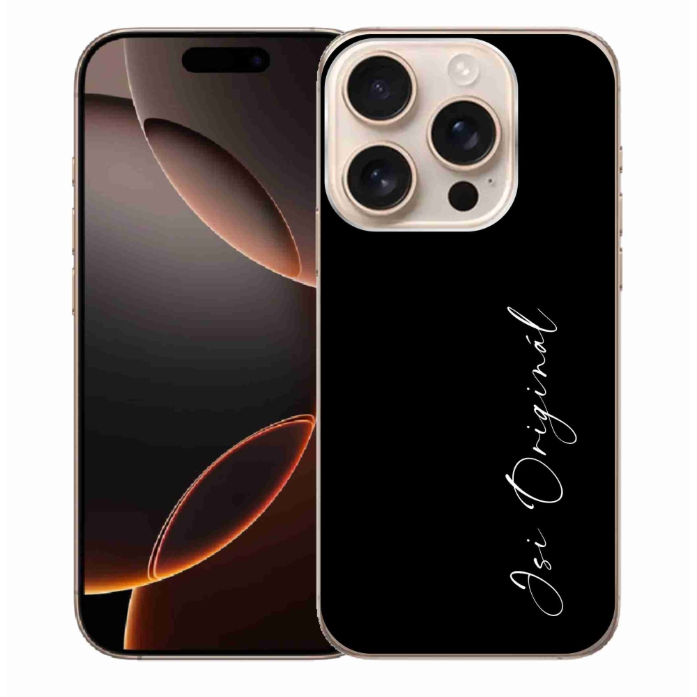 Gél borítás mmCase iPhone 16 Pro Max készülékhez - te vagy az eredeti fekete háttér