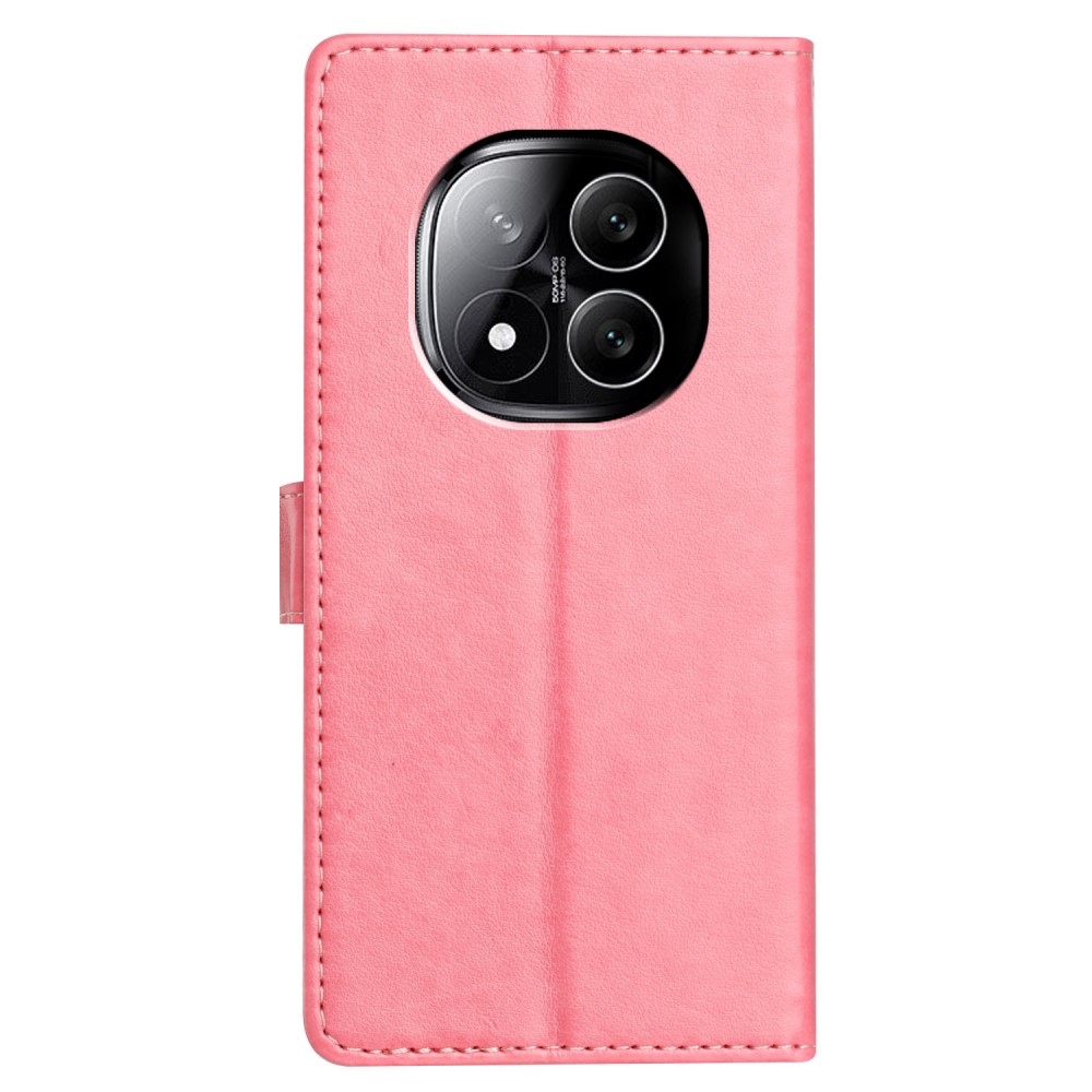 Vérrögök könyv tok a Xiaomi Redmi Note 14 Pro 5G/Poco X7 5G számára - rózsaszínű