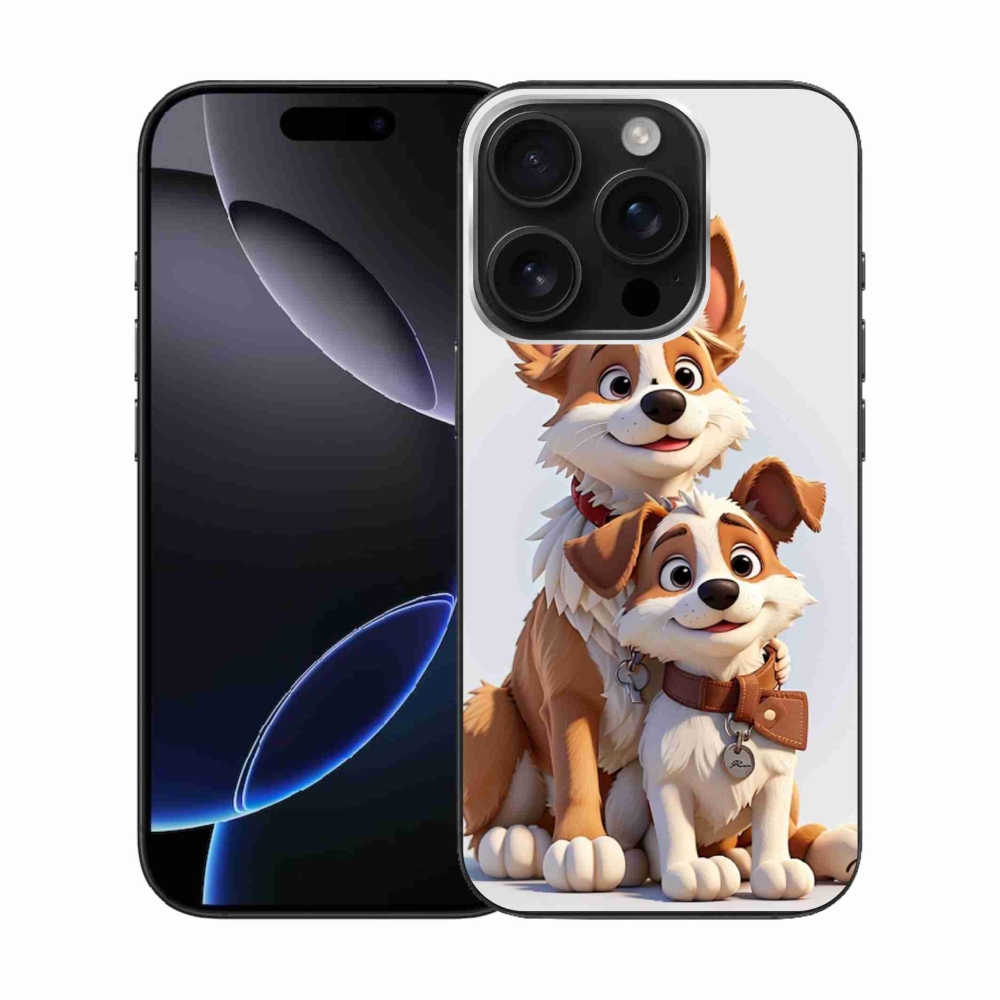 Zselés borítás mmCase iPhone 16 Pro készülékhez - kutyák rajzolása