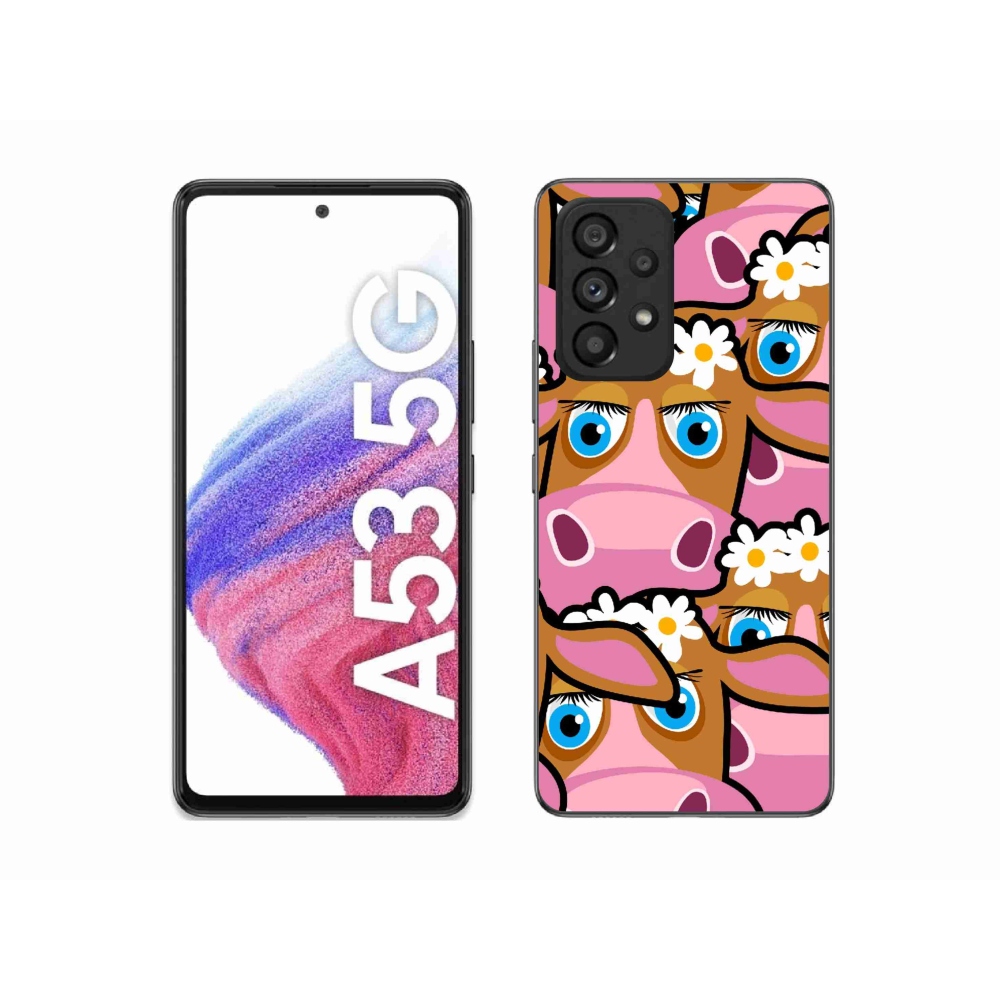 Gél borítás mmCase Samsung Galaxy A53 5G - rajzfilm tehenekhez