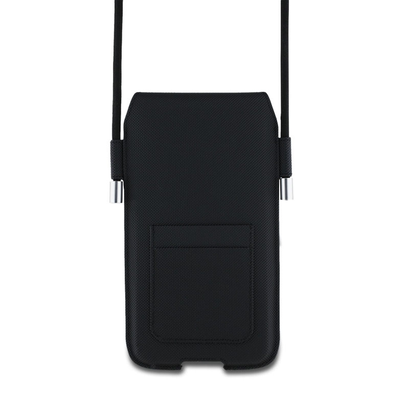 Lacoste PVC Iconic Petit Pique telefon zseb XL Fekete fekete