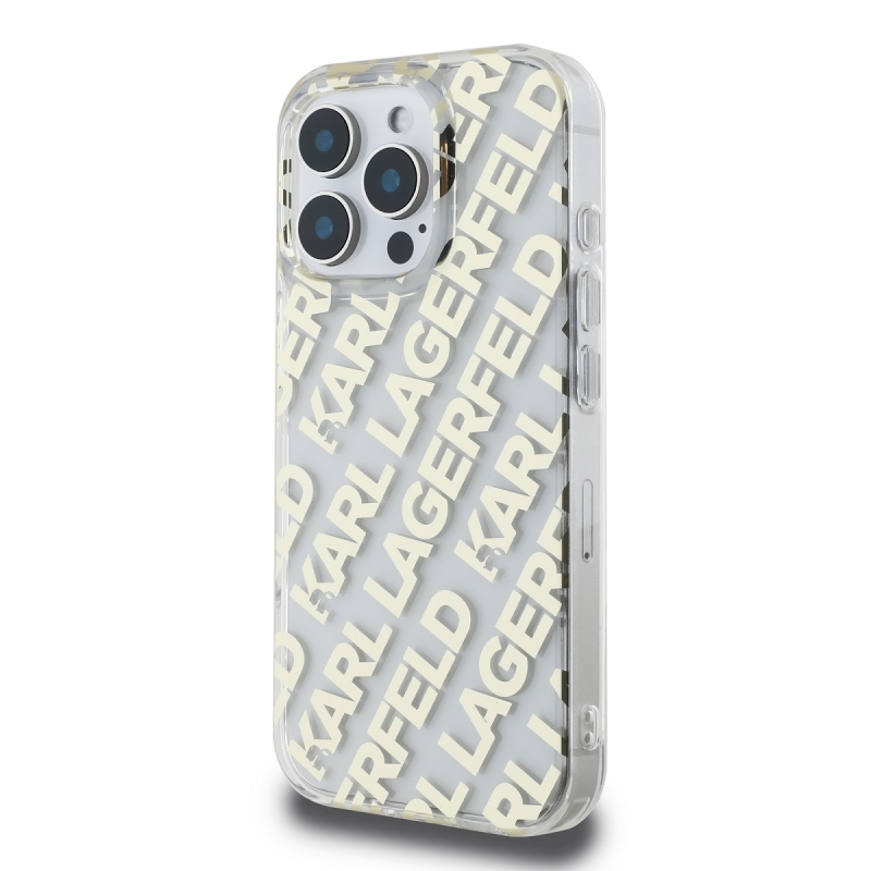 Karl Lagerfeld IML Electroplated Repeated Logo Back Cover for iPhone 16 Pro Max arany