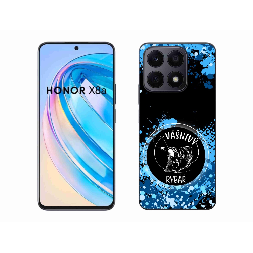 Gél borító mmCase a Honor X8a számára - szenvedélyes halász fekete háttérrel