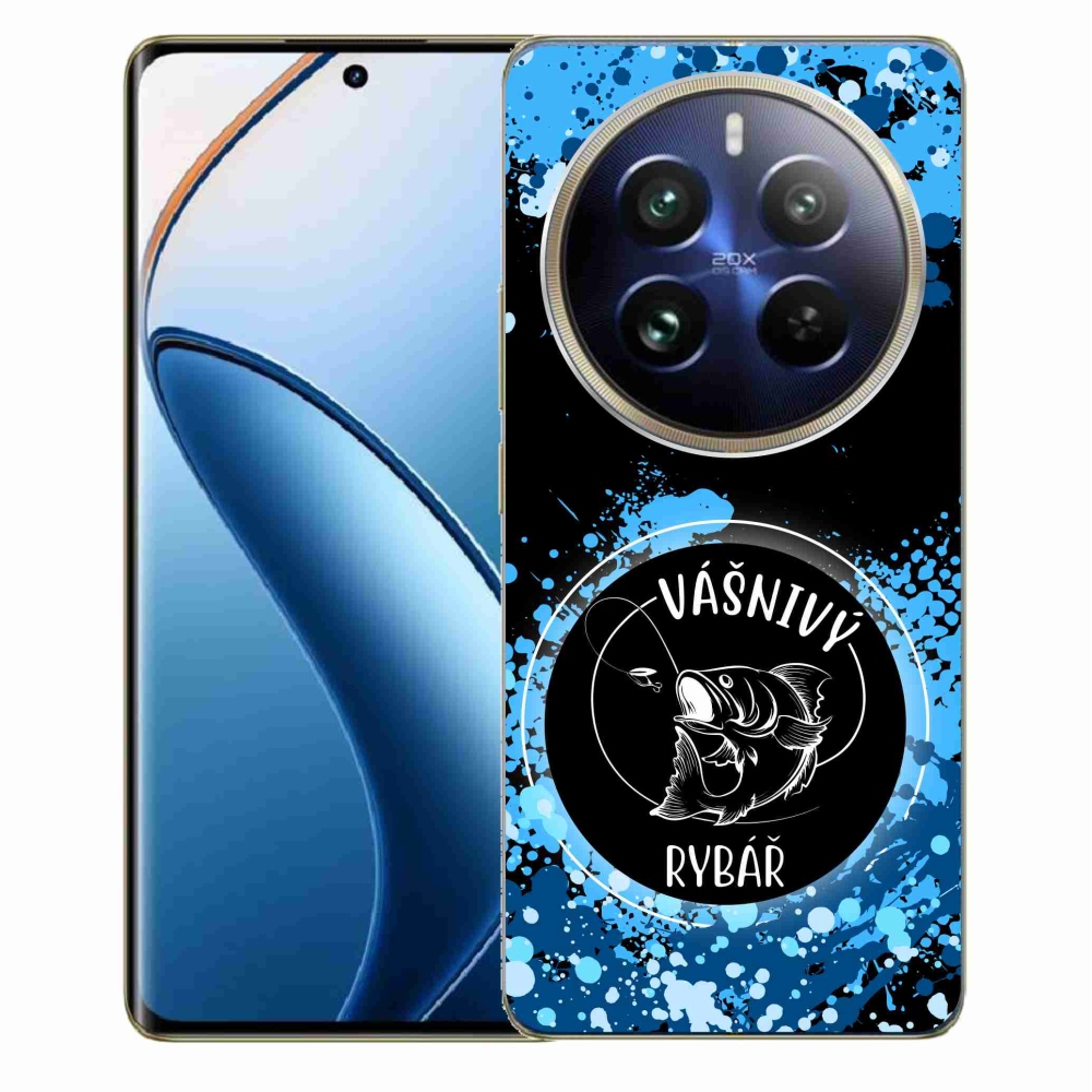 Gél borítás mmCase a Realme 12 Pro 5G/12 Pro+ 5G számára - szenvedélyes halász fekete háttérrel